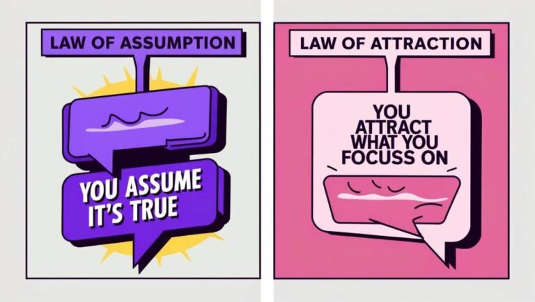 Law of Assumption vs. Law of Attraction blog post cover